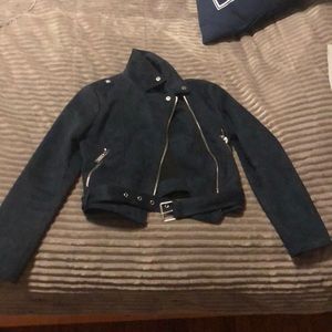 Suede biker jacket